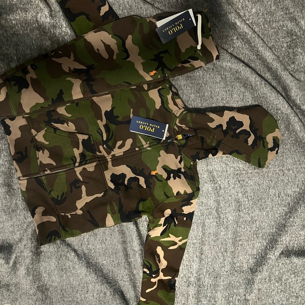 Ralph Lauren Kids' Green and Brown Camo Joggers